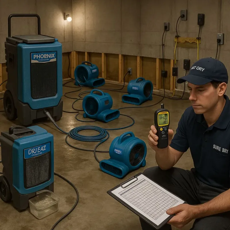 Structural Drying and Dehumidification process in Hot Springs Village, AR